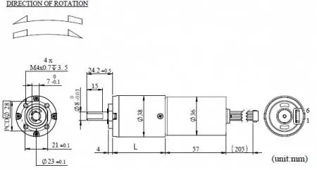 Pequeno Motor de Engrenagem BLDC